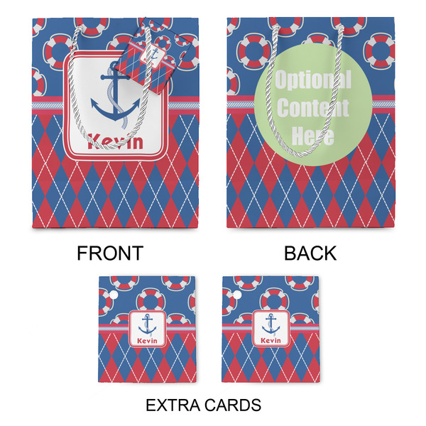 Buoy & Argyle Print Medium Gift Bag - Approval