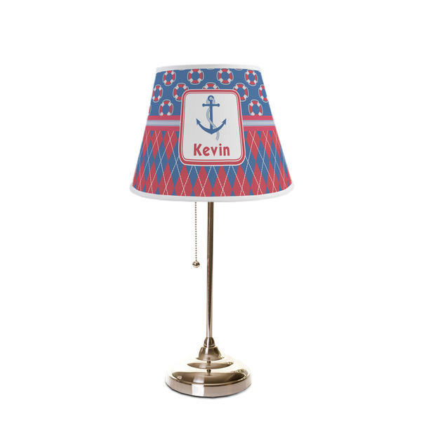 Buoy & Argyle Print Poly Film Empire Lampshade - On Stand