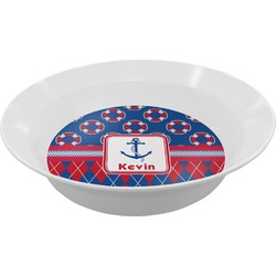 Buoy & Argyle Print Melamine Bowl (Personalized)