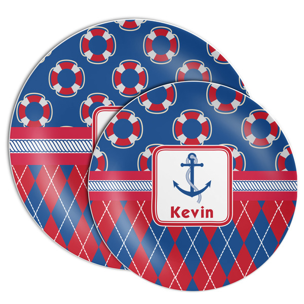 Buoy & Argyle Print Melamine Plates - PARENT/MAIN