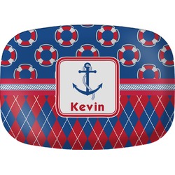 Buoy & Argyle Print Melamine Platter (Personalized)