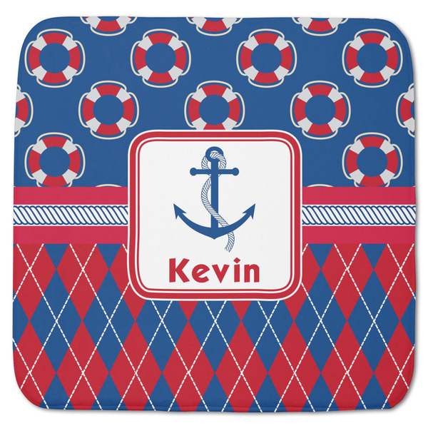 Custom Buoy & Argyle Print Memory Foam Bath Mat - 48"x48" (Personalized)