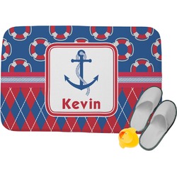 Buoy & Argyle Print Memory Foam Bath Mat - 34"x21" (Personalized)
