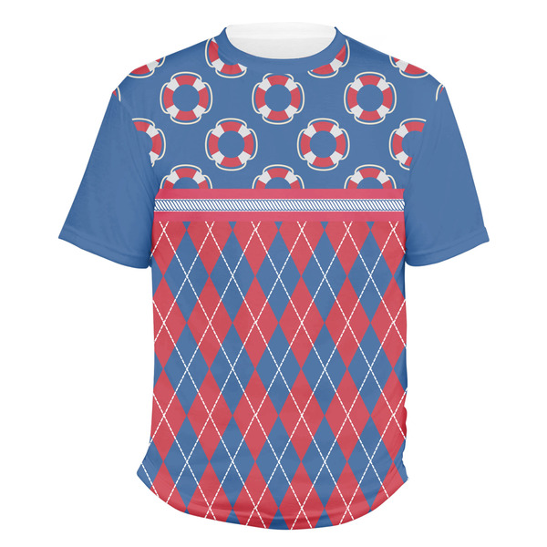 Custom Buoy & Argyle Print Men's Crew T-Shirt