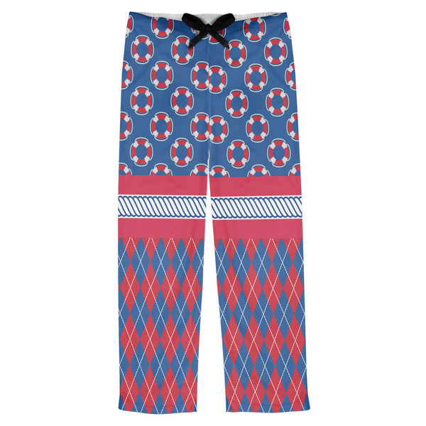 Custom Buoy & Argyle Print Mens Pajama Pants - M
