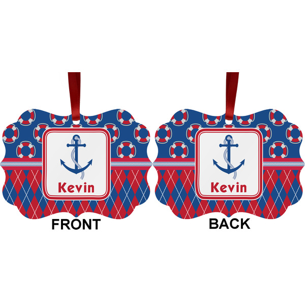 Buoy & Argyle Print Metal Benilux Ornament - Front and Back (APPROVAL)