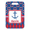 Buoy & Argyle Print Metal Luggage Tag - Front Without Strap