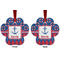Buoy & Argyle Print Metal Paw Ornament - Front and Back