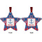 Buoy & Argyle Print Metal Star Ornament - Front and Back