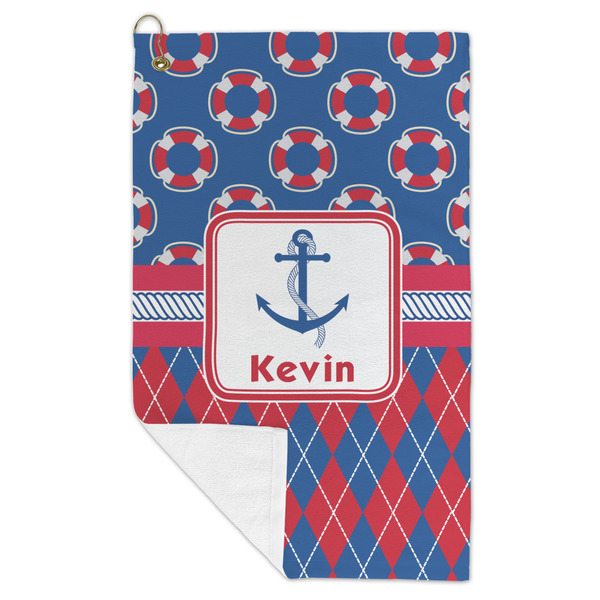 Buoy & Argyle Print Microfiber Golf Towels - FOLD
