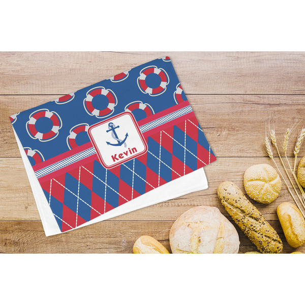 Buoy & Argyle Print Microfiber Kitchen Towel - LIFESTYLE