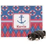Buoy & Argyle Print Dog Blanket - Large (Personalized)