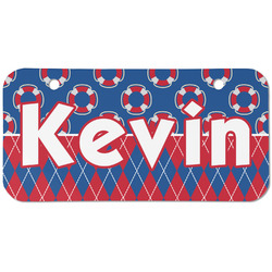 Buoy & Argyle Print Mini/Bicycle License Plate (2 Holes) (Personalized)