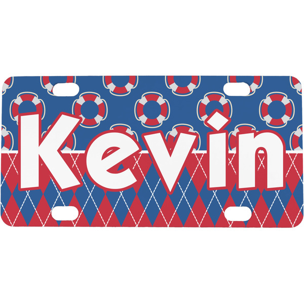 Custom Buoy & Argyle Print Mini/Bicycle License Plate (Personalized)