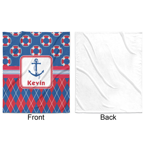 Buoy & Argyle Print Minky Blanket - 50"x60" - Single Sided - Front & Back