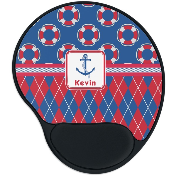 Custom Buoy & Argyle Print Mouse Pad with Wrist Support