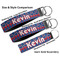 Buoy & Argyle Print Multiple Key Ring comparison sizes