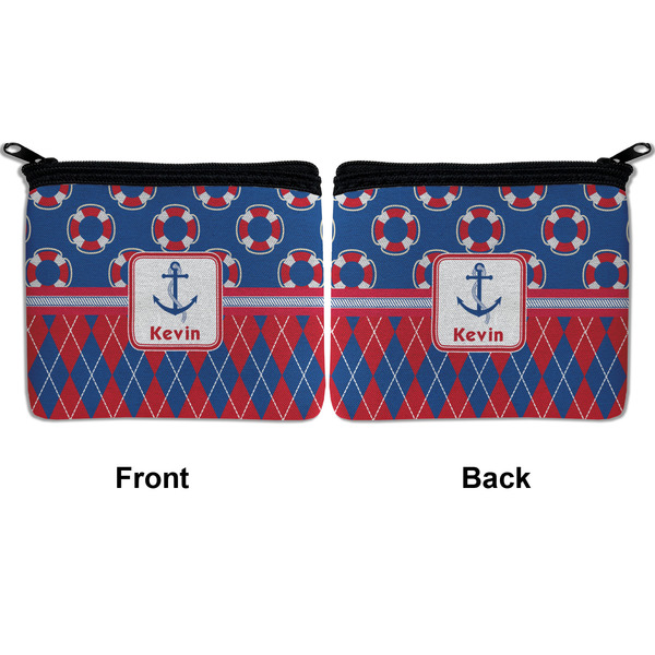 Buoy & Argyle Print Neoprene Coin Purse - Front & Back (APPROVAL)