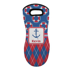 Buoy & Argyle Print Neoprene Oven Mitt w/ Name or Text