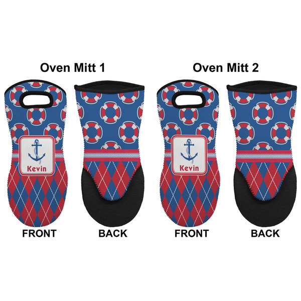 Buoy & Argyle Print Neoprene Oven Mitt - Set of 2 - Approval