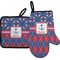Buoy & Argyle Print Oven Mitt & Pot Holder Set w/ Name or Text