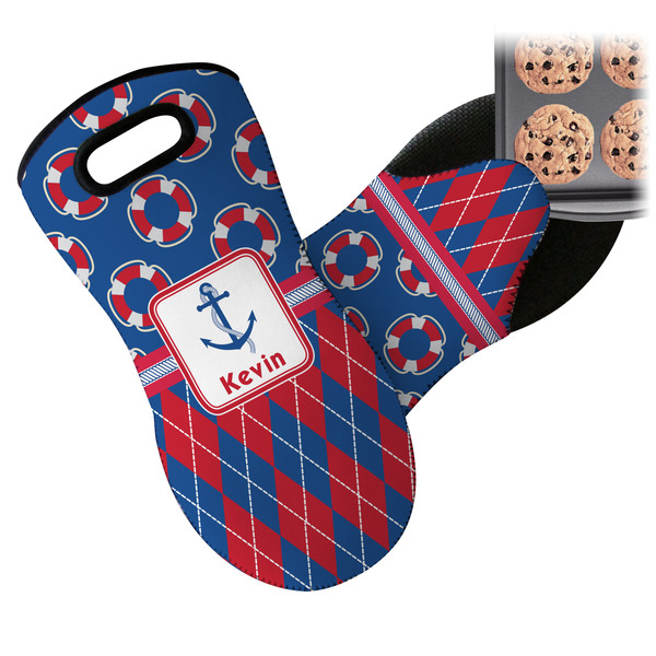 Buoy & Argyle Print Neoprene Oven Mitt