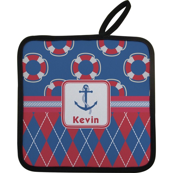 Buoy & Argyle Print Neoprene Pot Holder