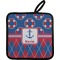 Buoy & Argyle Print Pot Holder w/ Name or Text