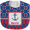 Buoy & Argyle Print Velour Baby Bib w/ Name or Text