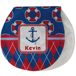 Buoy & Argyle Print Burp Pad - Velour w/ Name or Text