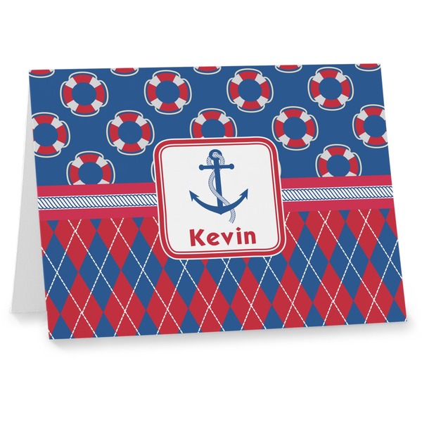 Custom Buoy & Argyle Print Note cards (Personalized)