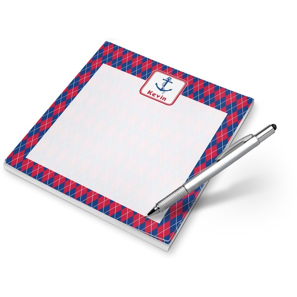 Custom Buoy & Argyle Print Notepad (Personalized)