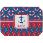 Buoy & Argyle Print Dining Table Mat - Octagon (Single-Sided) w/ Name or Text