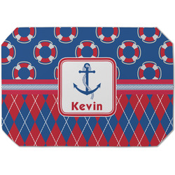 Buoy & Argyle Print Dining Table Mat - Octagon (Single-Sided) w/ Name or Text