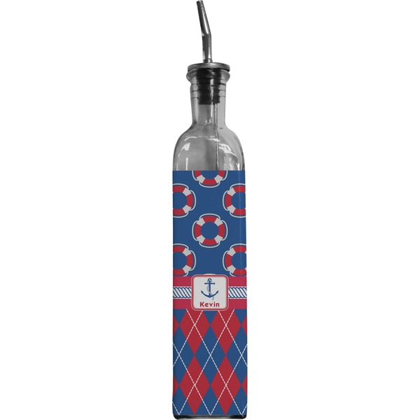 Custom Buoy & Argyle Print Oil Dispenser Bottle (Personalized)