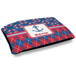 Buoy & Argyle Print Dog Bed w/ Name or Text