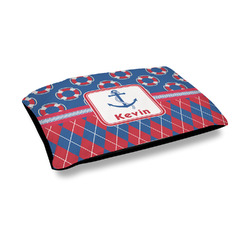 Buoy & Argyle Print Outdoor Dog Bed - Medium (Personalized)