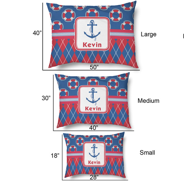 Buoy & Argyle Print Outdoor Dog Beds - SIZE CHART