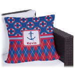 Buoy & Argyle Print Outdoor Pillow - 18" (Personalized)