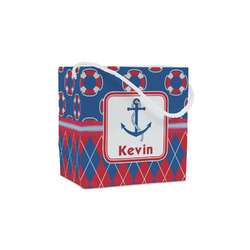 Buoy & Argyle Print Party Favor Gift Bags - Matte (Personalized)