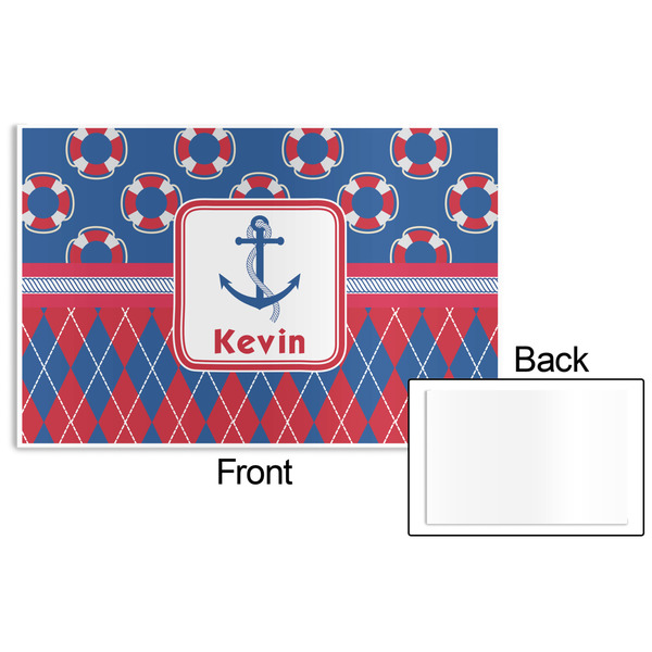 Buoy & Argyle Print Disposable Paper Placemat - Front & Back