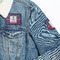 Buoy & Argyle Print Patches Lifestyle Jean Jacket Detail