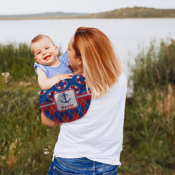 Buoy & Argyle Print Peanut Shaped Burp - Lifestyle