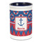 Buoy & Argyle Print Ceramic Pencil Holders - Blue