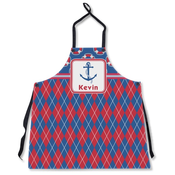 Buoy & Argyle Print Personalized Apron