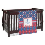 Buoy & Argyle Print Baby Blanket (Double Sided) (Personalized)