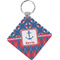 Buoy & Argyle Print Diamond Plastic Keychain w/ Name or Text