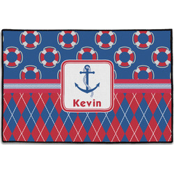 Buoy & Argyle Print Door Mat - 36"x24" (Personalized)