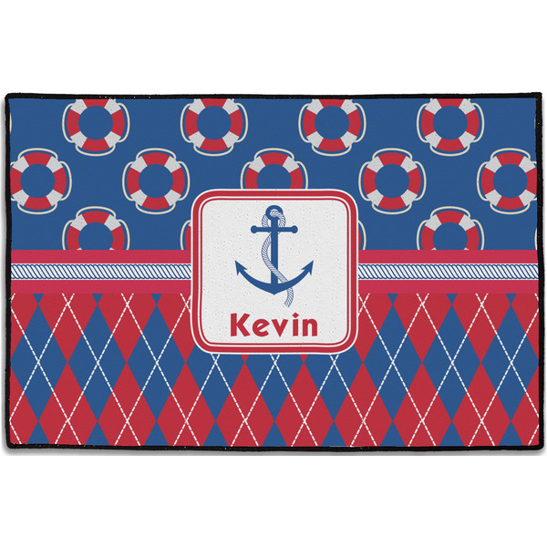 Buoy & Argyle Print Personalized Door Mat - 36x24 (APPROVAL)