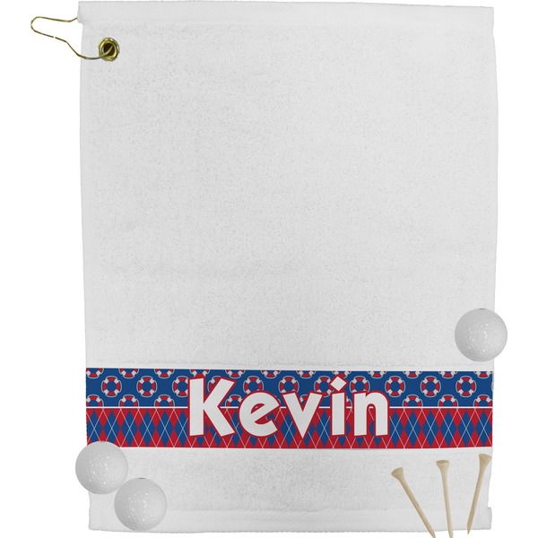 Custom Buoy & Argyle Print Golf Bag Towel (Personalized)